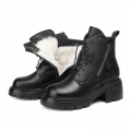 Platforms Ankle Boots Woman Winter 2022 New High Heels Short Leather Fur Boots Female Elegant Designer Shoes Ladies Snow Booties